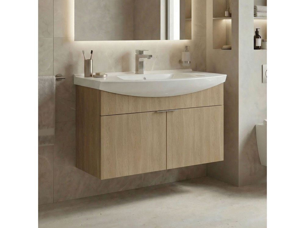 Wastafelmeubel "Purus 80" - 80 x 50 x 58 cm - Sonomo Oak
