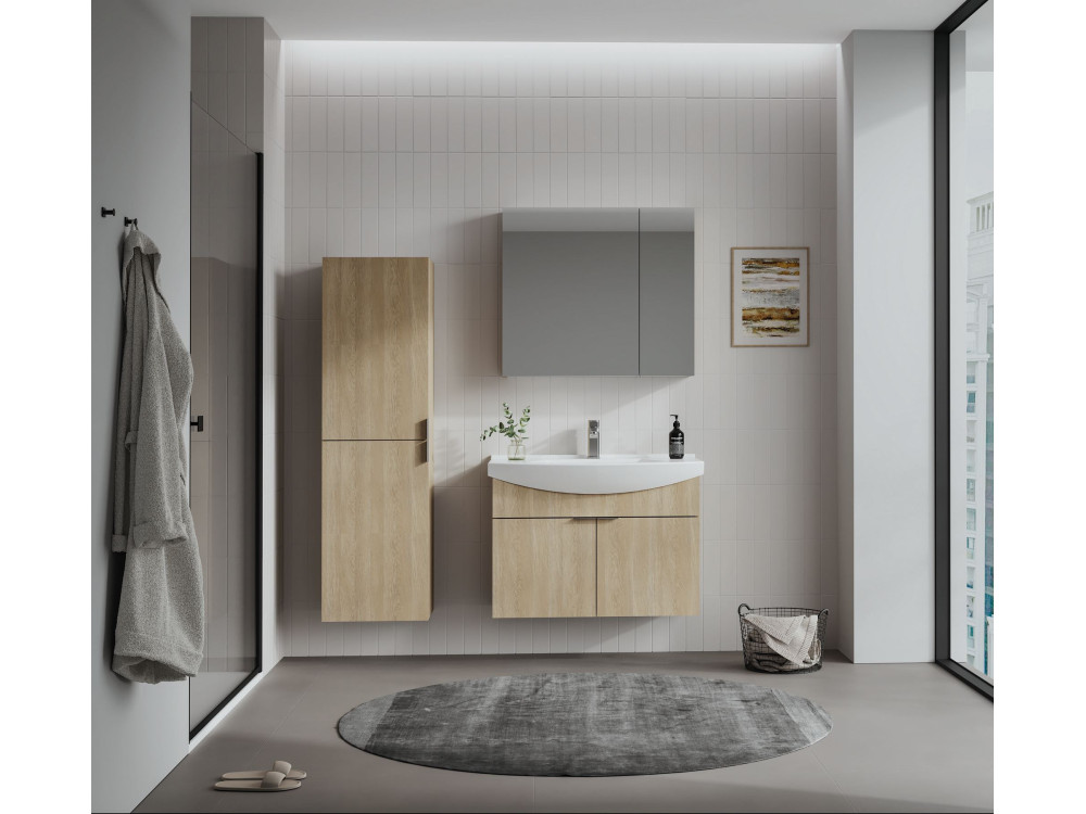 Wastafelmeubel "Purus 80" - 80 x 50 x 58 cm - Sonomo Oak