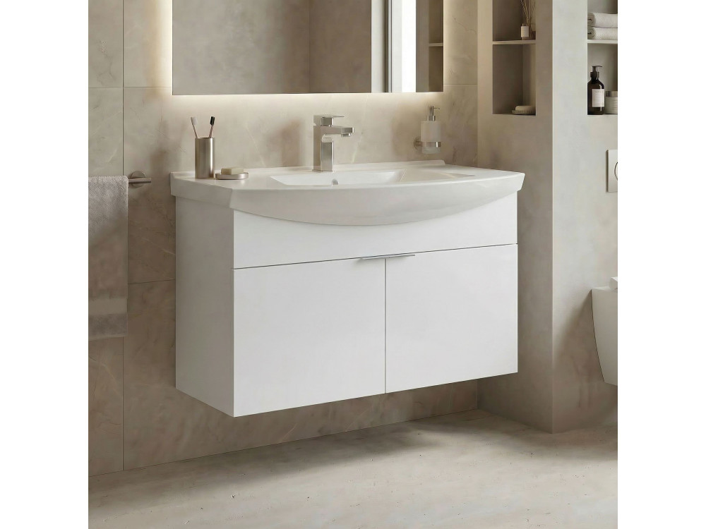 Wastafelmeubel "Purus 80" - 80 x 50 x 58 cm - Wit