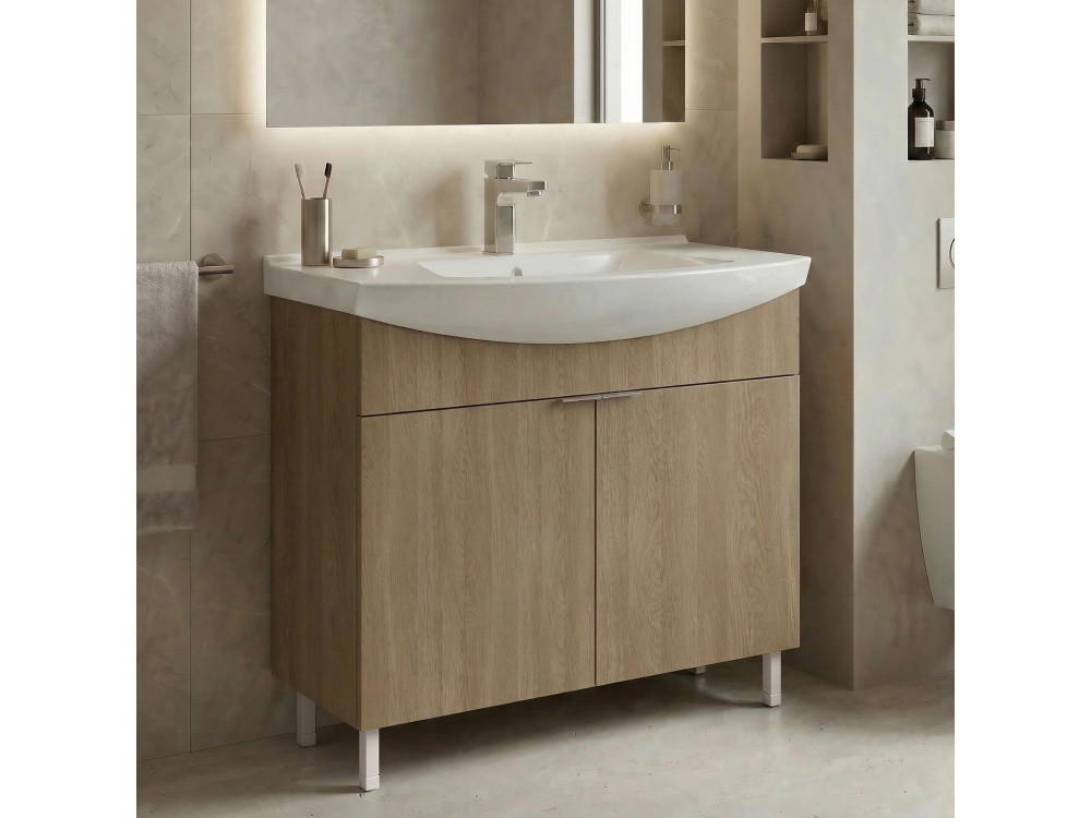 Wastafelmeubel "Purus 80" - 80 x 50 x 83 cm - Sonomo Oak