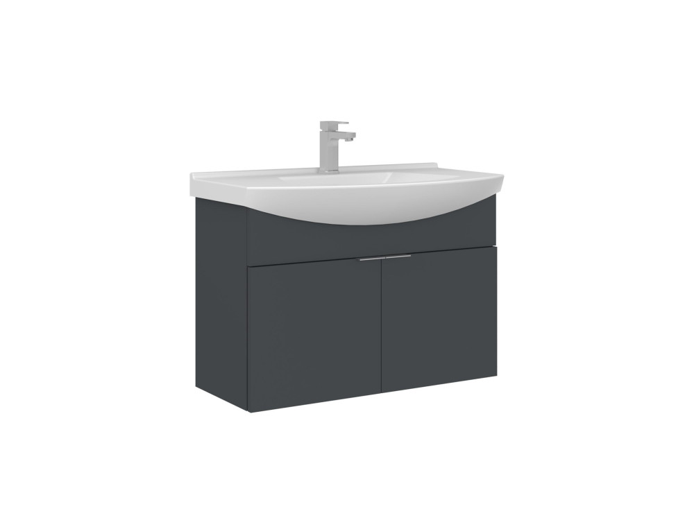 Wastafelmeubel "Purus 80" - 80 x 50 x 58 cm - Mat antraciet