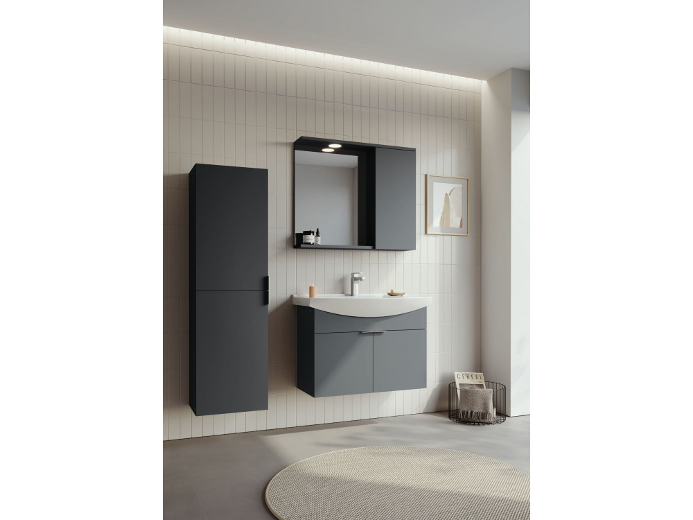 Wastafelmeubel "Purus 80" - 80 x 50 x 58 cm - Mat antraciet