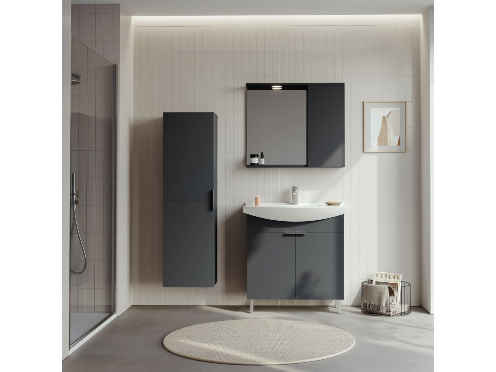 Wastafelmeubel "Purus 80" - 80 x 50 x 83 cm - Mat antraciet