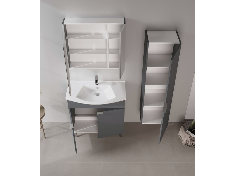 Wastafelmeubel "Purus 80" - 80 x 50 x 83 cm - Mat antraciet