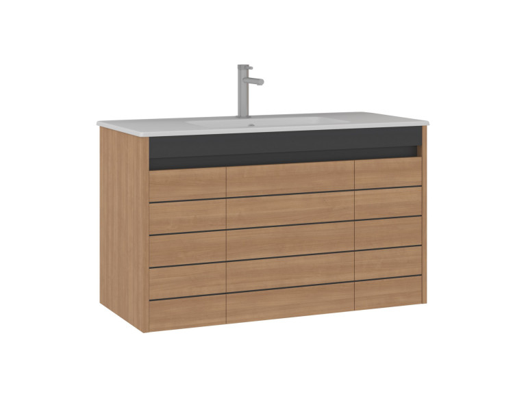 Wastafelmeubel "Ricato 100" - 101 x 47 x 62 cm - Walnoot
