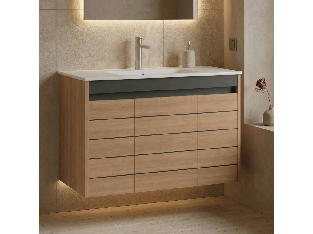 Wastafelmeubel "Ricato 100" - 101 x 47 x 62 cm - Walnoot