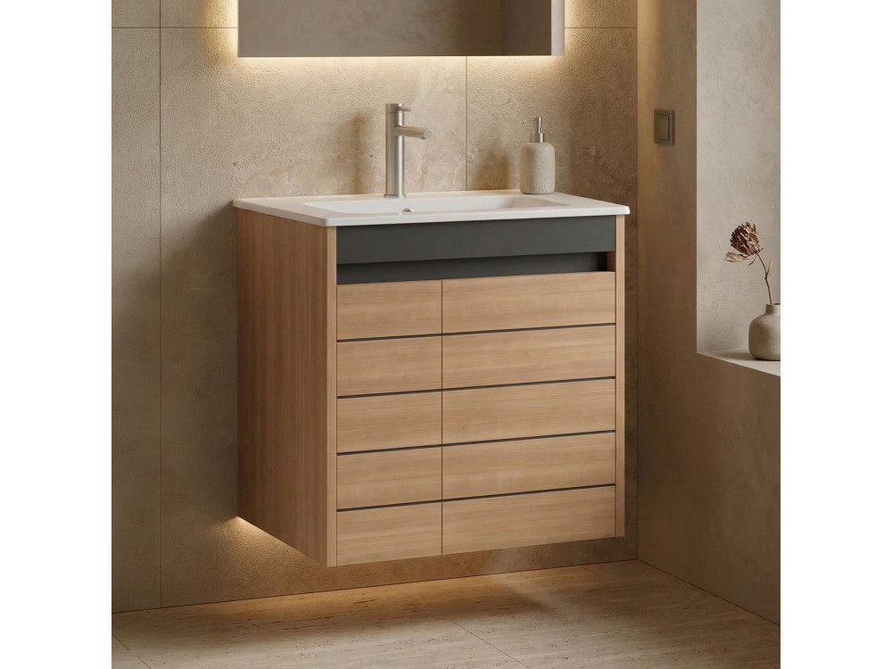 Wastafelmeubel "Ricato 60" - 61 x 47 x 62 cm - Walnoot