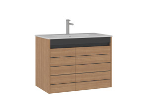 Wastafelmeubel "Ricato 80" - 81 x 47 x 62 cm - Walnoot