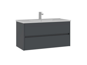 Wastafelmeubel "Side 100 v3" - 100 x 45 x 52 cm - Mat antraciet