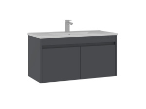 Wastafelmeubel "Side 100 v3" - 100 x 45 x 52 cm - Mat antraciet