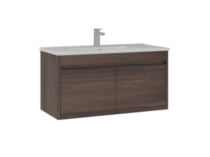 Wastafelmeubel "Side 100 v3" - 100 x 45 x 52 cm - Dark Walnut
