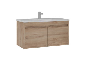 Wastafelmeubel "Side 100 v3" - 100 x 45 x 52 cm - Eiken