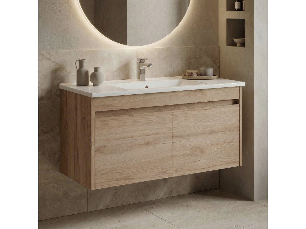 Wastafelmeubel "Side 100 v3" - 100 x 45 x 52 cm - Eiken