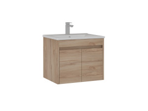 Wastafelmeubel "Side 65 v2" - 65 x 45 x 52 cm - Eiken