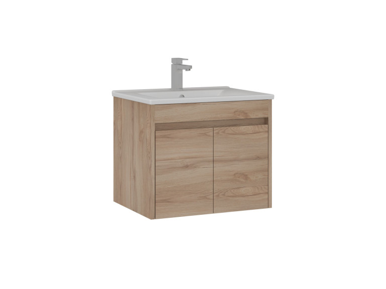 Wastafelmeubel "Side 65 v2" - 65 x 45 x 52 cm - Eiken