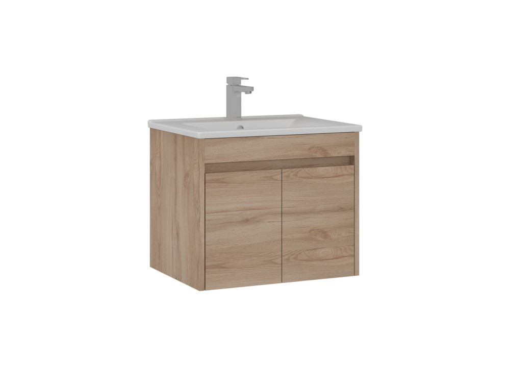 Wastafelmeubel "Side 65 v2" - 65 x 45 x 52 cm - Eiken