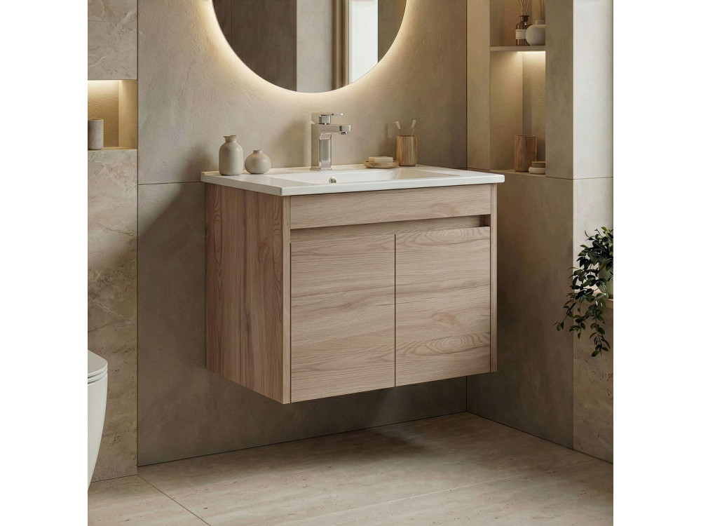 Wastafelmeubel "Side 65 v2" - 65 x 45 x 52 cm - Eiken