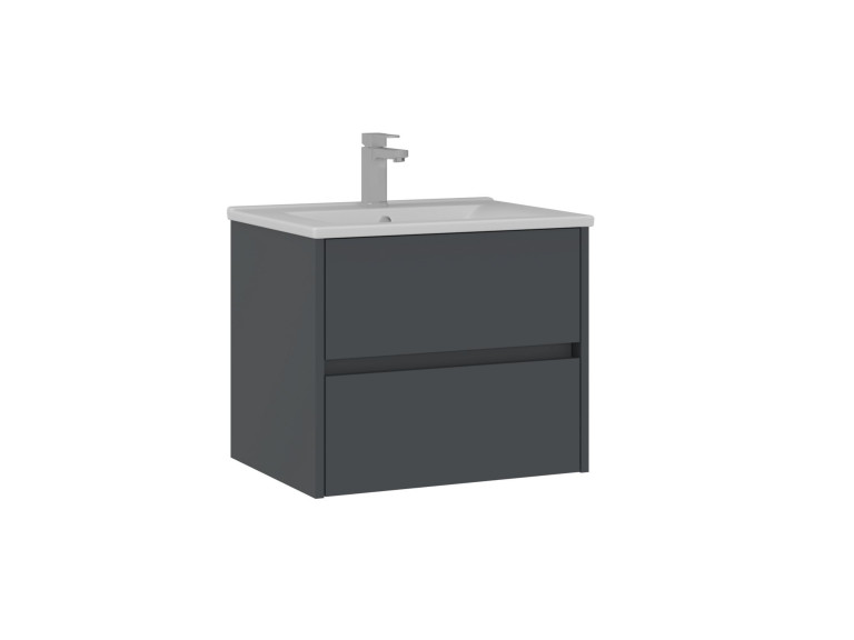 Wastafelmeubel "Side 65 v2" - 65 x 45 x 52 cm - Mat antraciet