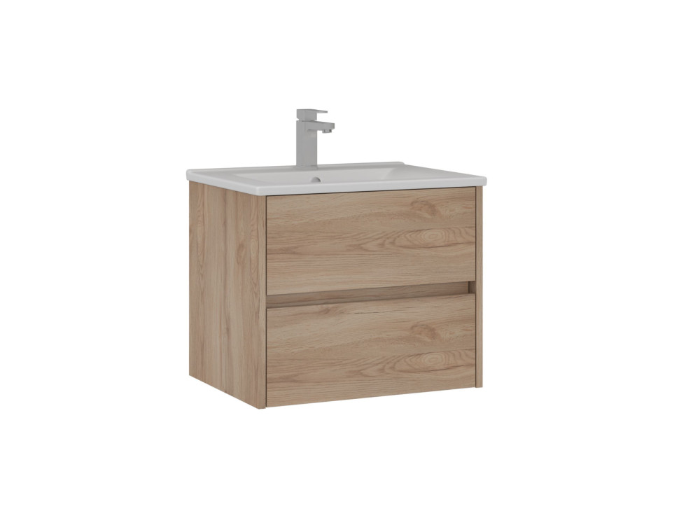 Wastafelmeubel "Side 65 v2" - 65 x 45 x 52 cm - Eiken