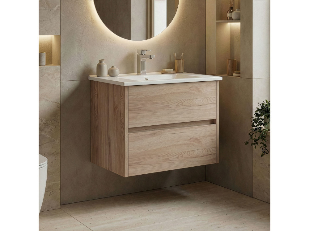 Wastafelmeubel "Side 65 v2" - 65 x 45 x 52 cm - Eiken