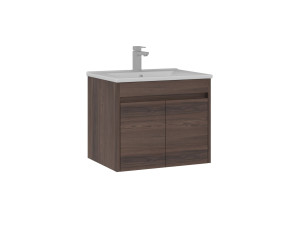 Wastafelmeubel "Side 65 v2" - 65 x 45 x 52 cm - Dark Walnut