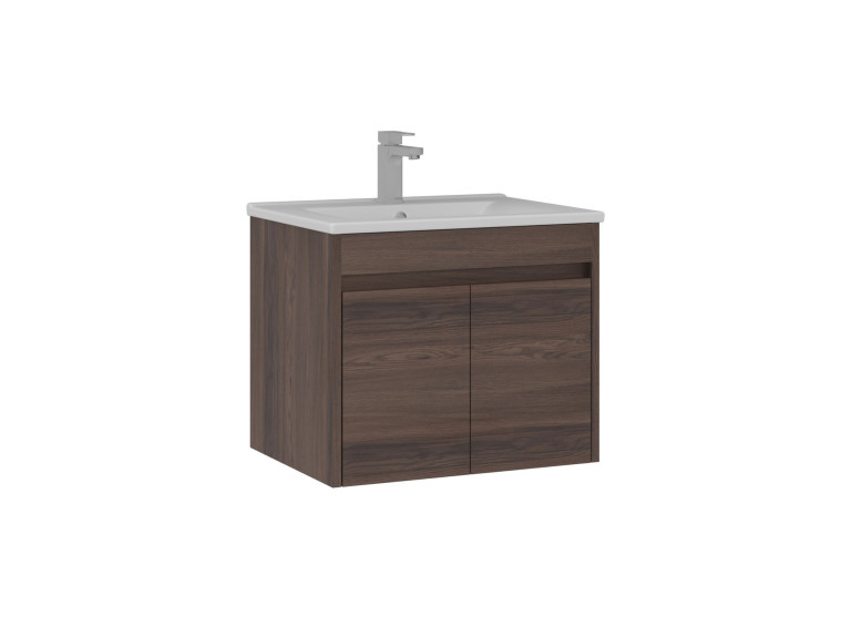 Wastafelmeubel "Side 65 v2" - 65 x 45 x 52 cm - Dark Walnut