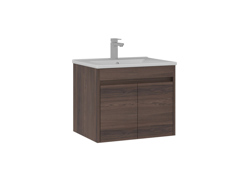 Wastafelmeubel "Side 65 v2" - 65 x 45 x 52 cm - Dark Walnut