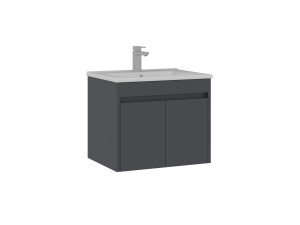 Wastafelmeubel "Side 65 v2" - 65 x 45 x 52 cm - Mat antraciet