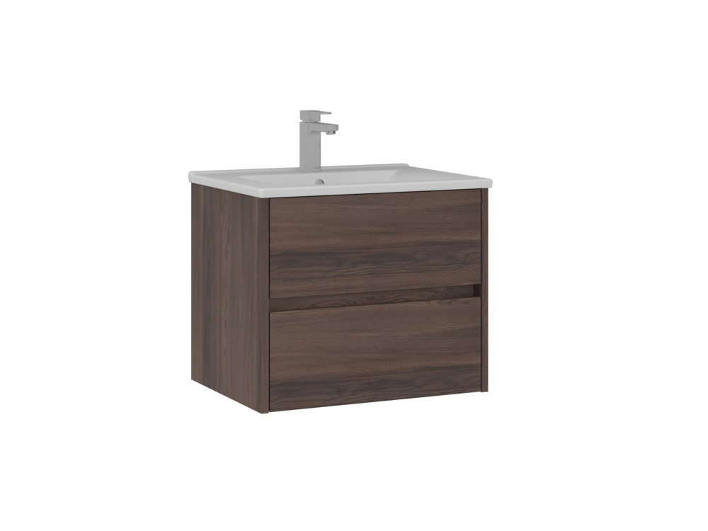 Wastafelmeubel "Side 65 v2" - 65 x 45 x 52 cm - Dark Walnut