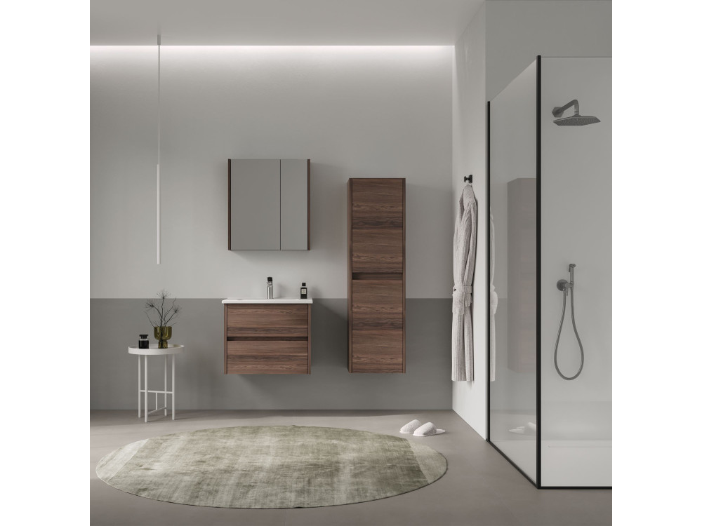 Wastafelmeubel "Side 65 v2" - 65 x 45 x 52 cm - Dark Walnut
