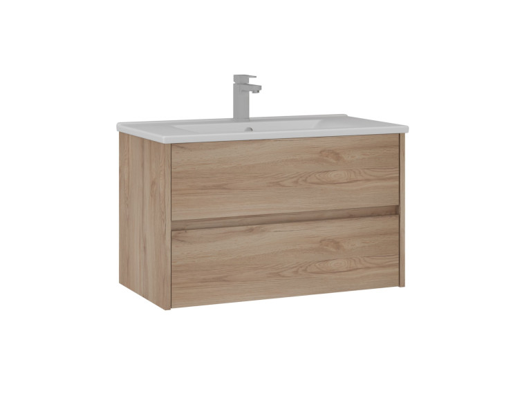 Wastafelmeubel "Side 85 v2" - 85 x 45 x 52 cm - Eiken
