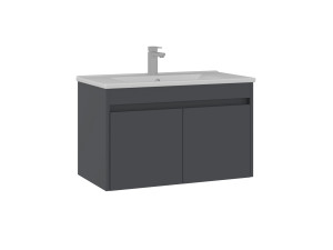 Wastafelmeubel "Side 85 v2" - 85 x 45 x 52 cm - Mat antraciet