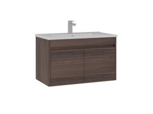 Wastafelmeubel "Side 85 v2" - 85 x 45 x 52 cm - Dark Walnut