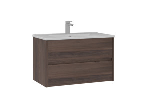 Wastafelmeubel "Side 85 v2" - 85 x 45 x 52 cm - Dark Walnut