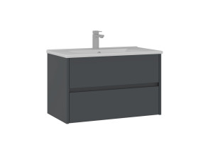 Wastafelmeubel "Side 85 v2" - 85 x 45 x 52 cm - Mat antraciet