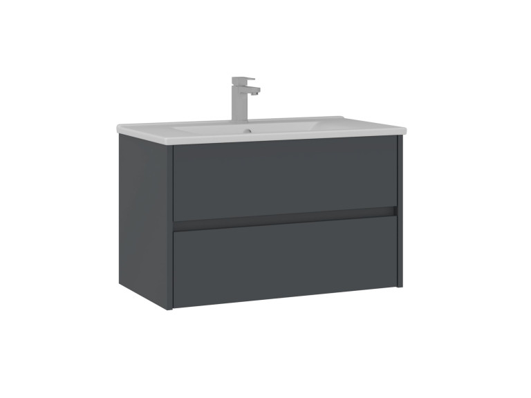 Wastafelmeubel "Side 85 v2" - 85 x 45 x 52 cm - Mat antraciet