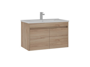 Wastafelmeubel "Side 85 v2" - 85 x 45 x 52 cm - Eiken