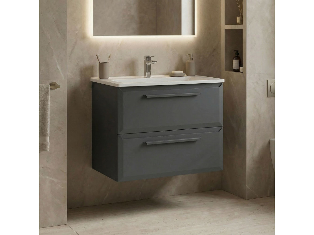 Wastafelmeubel "Nuvola 65 v2" - 65 x 50 x 62 cm - Antraciet