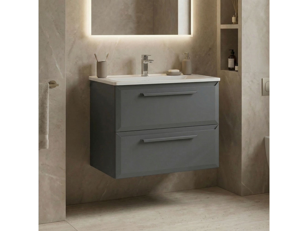 Wastafelmeubel "Nuvola 65 v2" - 65 x 50 x 62 cm - Grijs