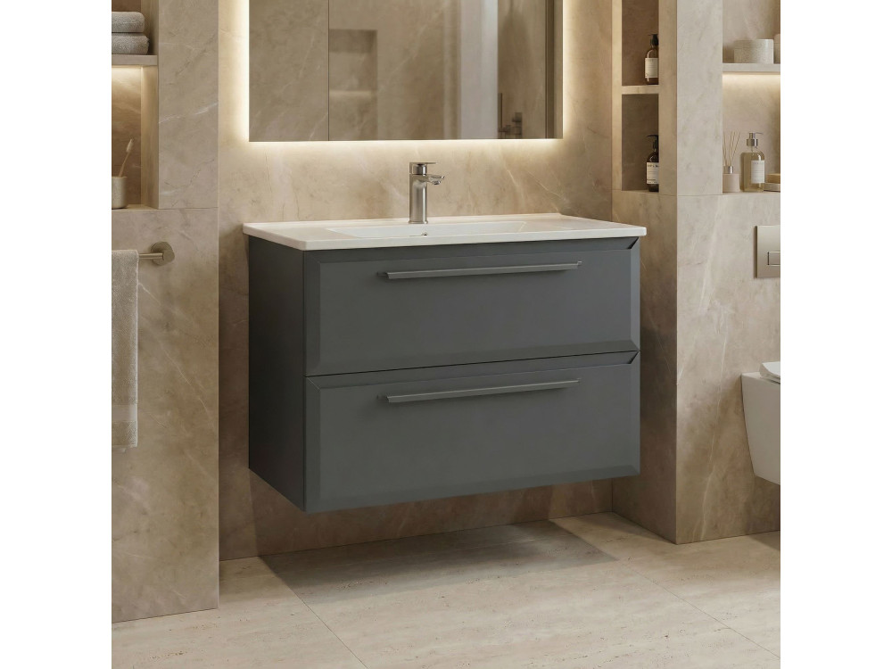 Wastafelmeubel "Nuvola 80 v2" - 80 x 50 x 62 cm - Antraciet