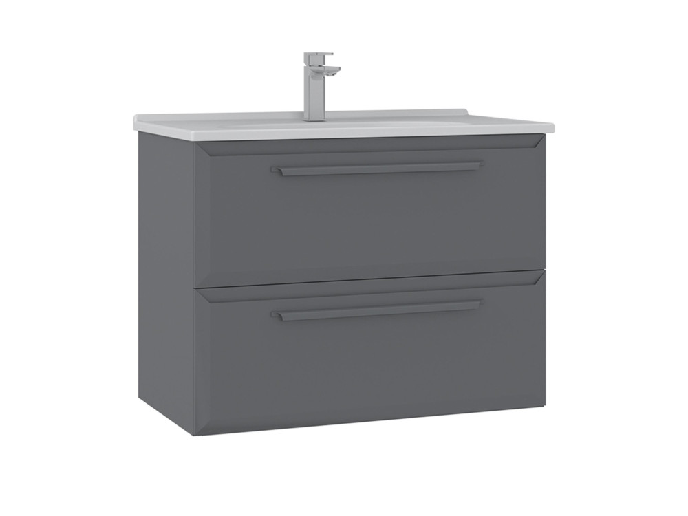 Wastafelmeubel "Nuvola 80 v2" - 80 x 50 x 62 cm - Grijs