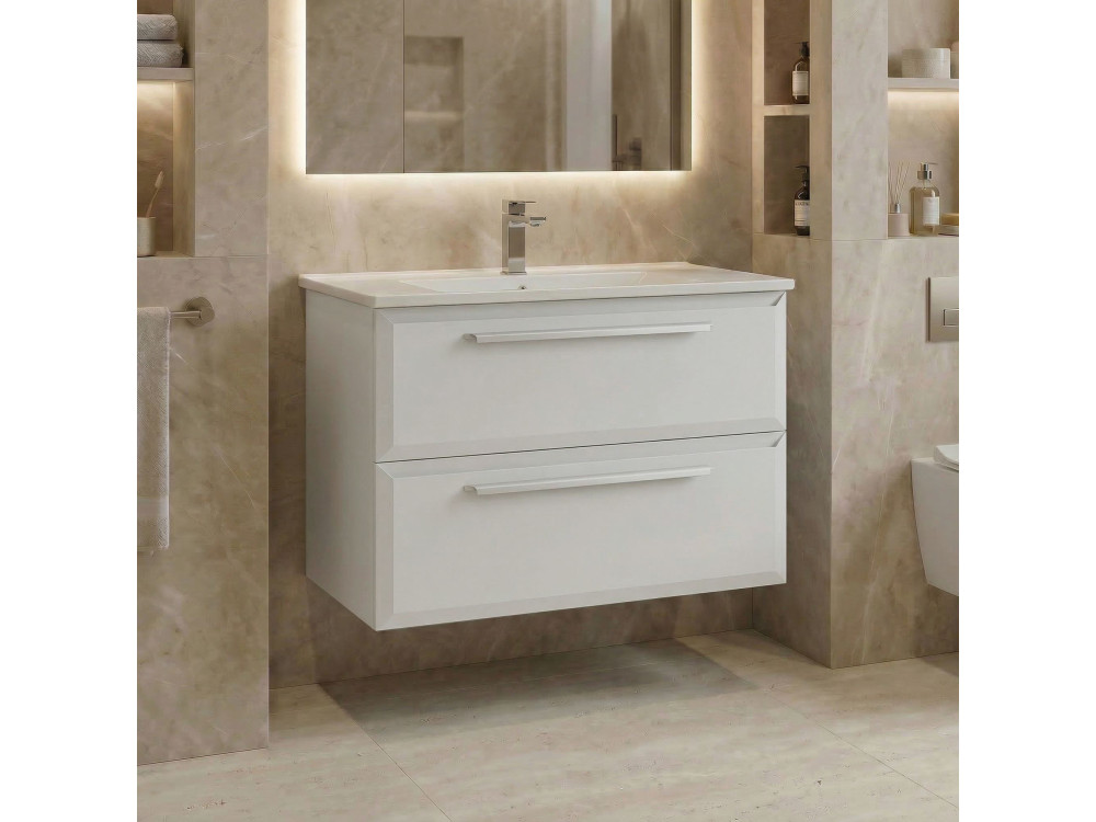 Wastafelmeubel "Nuvola 80 v2" - 80 x 50 x 62 cm - Wit