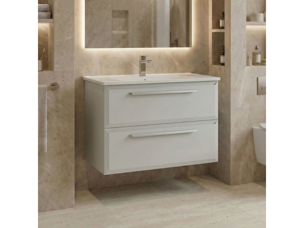 Wastafelmeubel "Nuvola 80 v2" - 80 x 50 x 62 cm - Cashmere