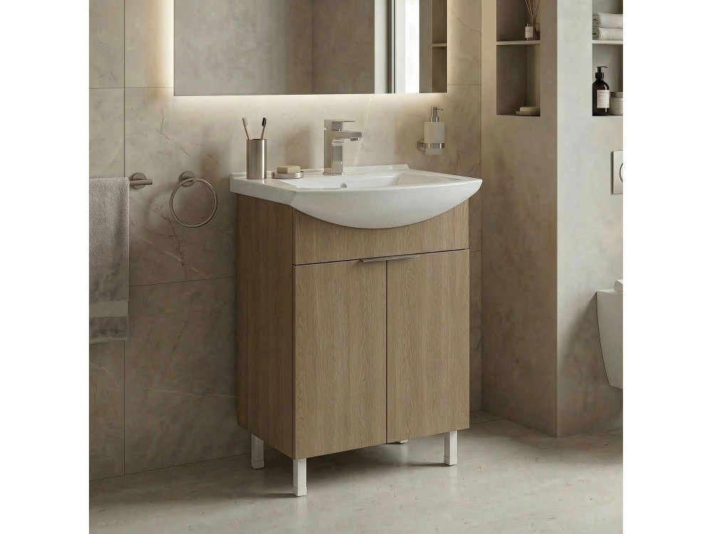 Wastafelmeubel "Purus 55" - 55 x 50 x 83 cm - Sonomo Oak