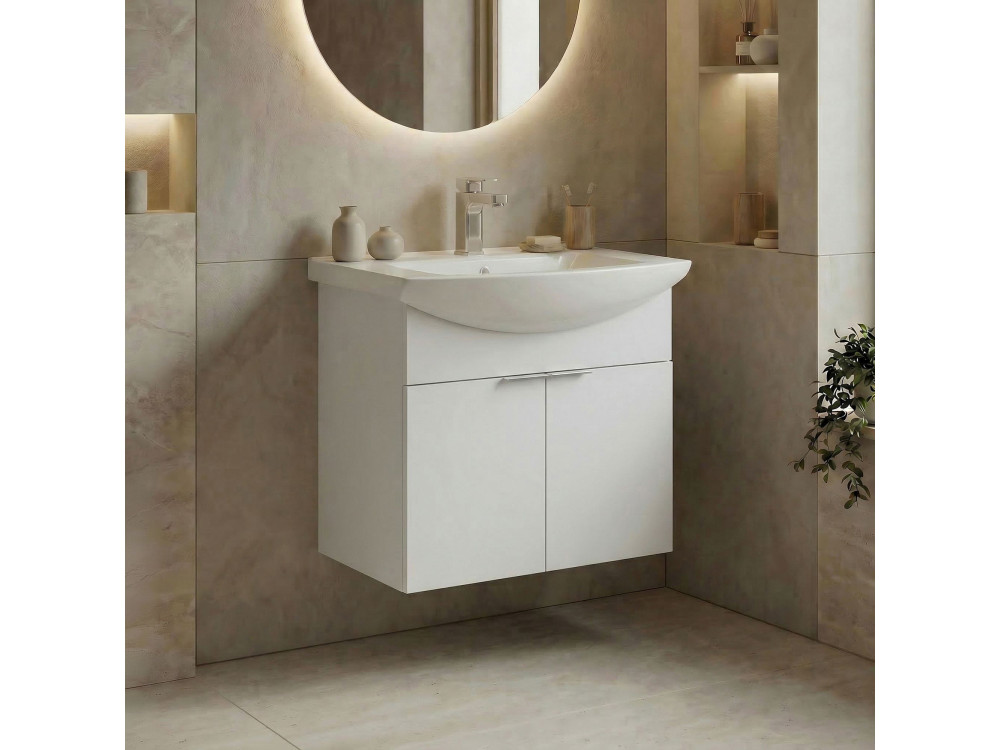 Wastafelmeubel "Purus 55" - 55 x 50 x 58 cm - Wit