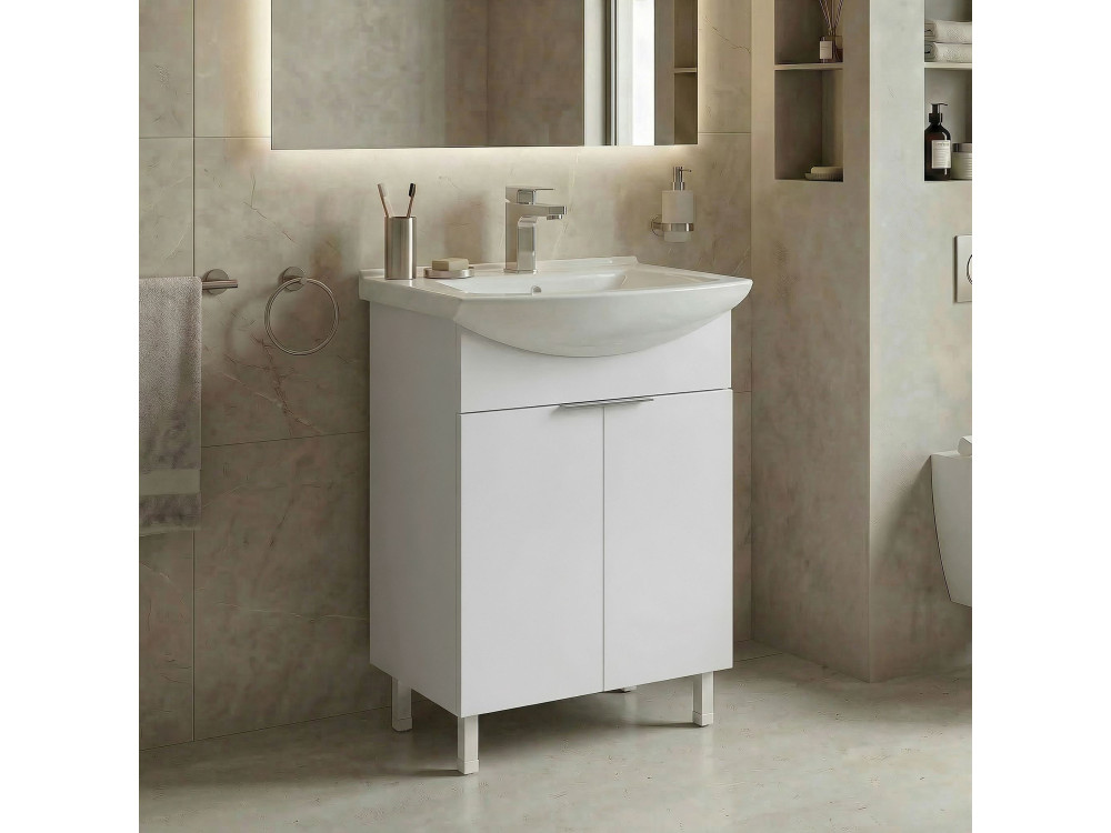Wastafelmeubel "Purus 55" - 55 x 50 x 83 cm - Wit