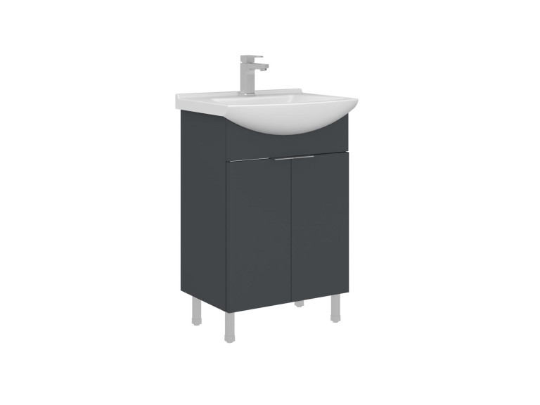 Wastafelmeubel "Purus 55" - 55 x 50 x 83 cm - Mat antraciet