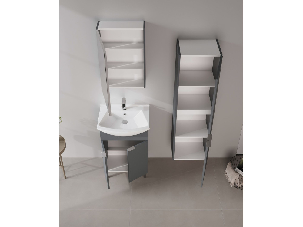 Wastafelmeubel "Purus 55" - 55 x 50 x 83 cm - Mat antraciet