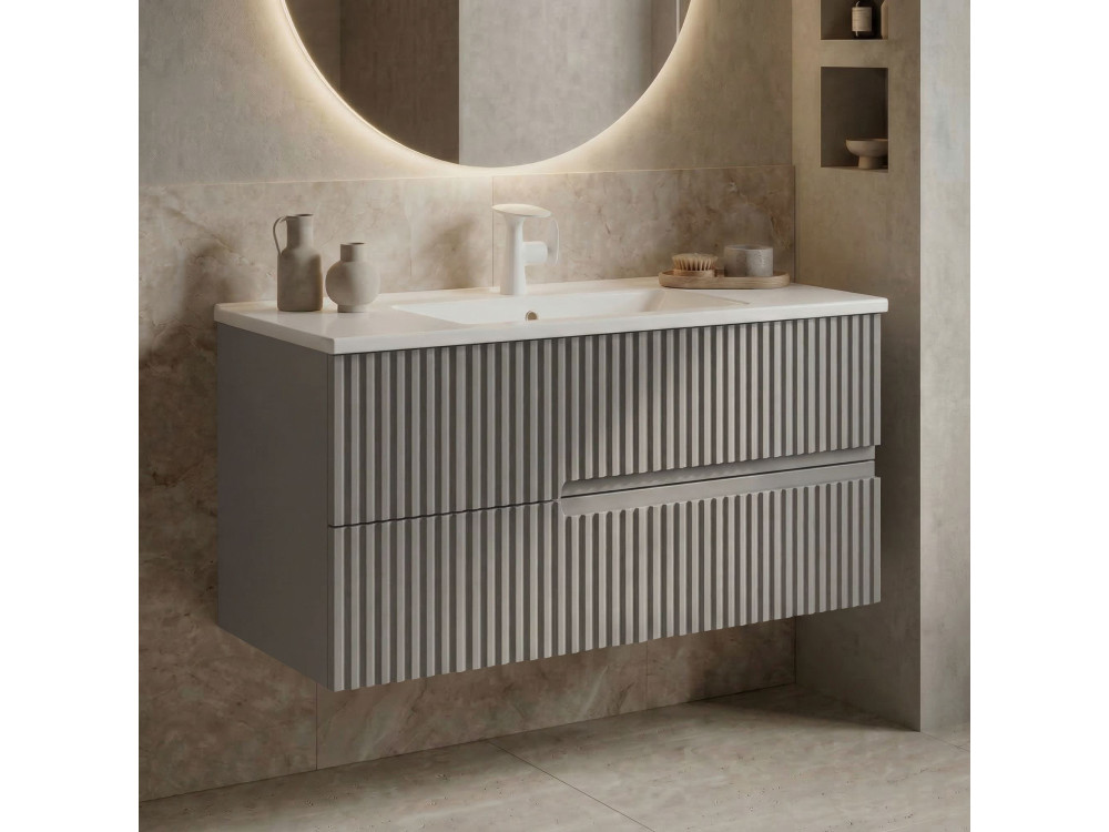 Wastafelmeubel "Moonlight 90 v2" - 91 x 51 x 51 cm - Matte Mink