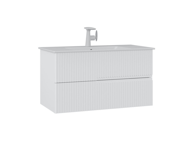 Wastafelmeubel "Moonlight 90 v2" - 91 x 51 x 51 cm - Matte White
